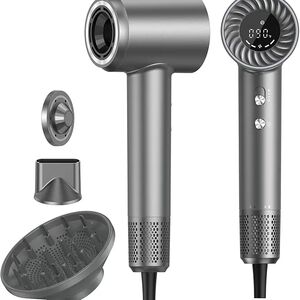 Silver Hair Dryer with Attachments